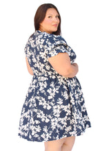 Load image into Gallery viewer, BLOOMCHIC NAVY FLORAL MINI DRESS, SIZES 14, 16, 18, 20, 22