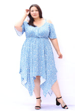 Load image into Gallery viewer, Bloomchic Handkerchief Hem Cold Shoulder Dress, Size 20, 22