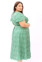 Load image into Gallery viewer, Bloomchic Green Midi Flower Wrap Dress 18, 20, 22