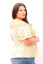 Load image into Gallery viewer, Bloomchic Tie Waist Cold Shoulder Top. Sizes 18, 20, 22, 30