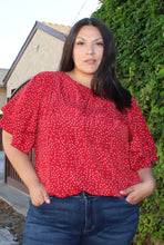 Load image into Gallery viewer, Bloomchic Crew Neck Ruffle Tiered Sleeve Blouse, MULTIPLE COLORS & SIZES