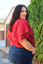 Load image into Gallery viewer, Bloomchic Crew Neck Ruffle Tiered Sleeve Blouse, MULTIPLE COLORS & SIZES