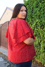 Load image into Gallery viewer, Bloomchic Crew Neck Ruffle Tiered Sleeve Blouse, MULTIPLE COLORS & SIZES