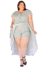 Load image into Gallery viewer, BLOOMCHIC GREEN V-NECK SPLIT DRESS BUILT IN SHORTS, SIZES 14, 16, 18, 20, 22