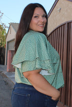 Load image into Gallery viewer, Bloomchic Crew Neck Ruffle Tiered Sleeve Blouse, MULTIPLE COLORS & SIZES