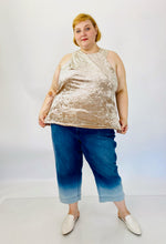 Load image into Gallery viewer, Porridge Cream Crushed Velvet Halter-Style Tank, Size 3X