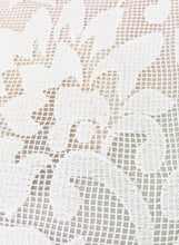 Load image into Gallery viewer, Close up of the boxy white floral lace pattern of this size 24W Kasper Women's sheer tank blouse