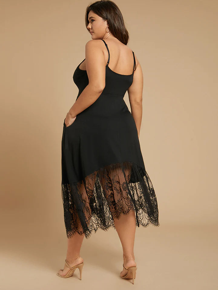 Plus contrast sales lace cami dress