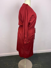 Load image into Gallery viewer, Hope & Harvest Silky Red Full Zip Shirt Dress, Size S