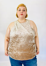 Load image into Gallery viewer, Porridge Cream Crushed Velvet Halter-Style Tank, Size 3X