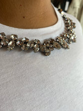Load image into Gallery viewer, Christopher Kane White Cotton Tee with Silver Bejeweled Neckline Details, Size L/XL