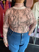 Load image into Gallery viewer, Fashion to Figure Pink and Black Snake Print Turtleneck Sweater, Size 2