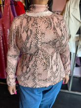 Load image into Gallery viewer, Fashion to Figure Pink and Black Snake Print Turtleneck Sweater, Size 2