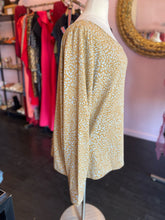 Load image into Gallery viewer, Zelie for She Yellow and Gray Animal Print Long Sleeve Top, Size 2X & 3X Available!