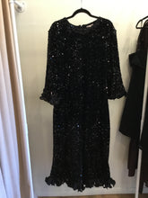 Load image into Gallery viewer, Frances Valentine Plaza Midi Dress Sequin Black 1X
