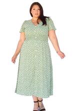 Load image into Gallery viewer, BLOOMCHIC RUSHED WAIST GREEN DRESS SIZE 12
