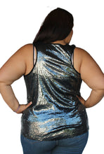 Load image into Gallery viewer, Black Sequin Racer Back Tank, Size 2X
