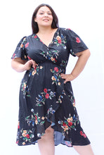 Load image into Gallery viewer, Bloomchic Ruffle Detail Floral Midi Dress, Sizes 12, 14, 16, 18, 22
