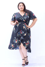 Load image into Gallery viewer, Bloomchic Ruffle Detail Floral Midi Dress, Sizes 12, 14, 16, 18, 22
