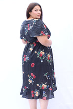 Load image into Gallery viewer, Bloomchic Ruffle Detail Floral Midi Dress, Sizes 12, 14, 16, 18, 22
