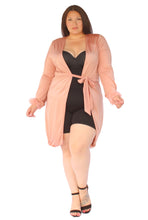 Load image into Gallery viewer, FashionNova Dusty Pink Crop and Duster Set, Size 2X
