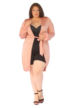 Load image into Gallery viewer, FashionNova Dusty Pink Crop and Duster Set, Size 2X
