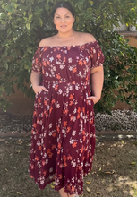 Load image into Gallery viewer, Torrid Burgundy Floral Dress 2
