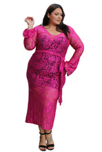 Load image into Gallery viewer, Zellie for She Magenta Lace Dress XL
