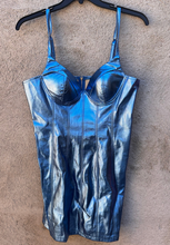 Load image into Gallery viewer, Fashion Nova Metallic Blue Dress XL
