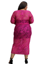 Load image into Gallery viewer, Zellie for She Magenta Lace Dress XL

