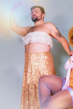 Load image into Gallery viewer, Society+ Rose Gold Sequin Skirt with Elastic Waist, Size 18/20
