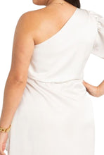 Load image into Gallery viewer, Eloquii Cream One Shoulder Dress, Size 22, 24
