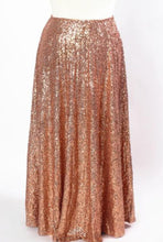 Load image into Gallery viewer, Society+ Rose Gold Sequin Skirt with Elastic Waist, Size 18/20
