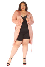 Load image into Gallery viewer, FashionNova Dusty Pink Crop and Duster Set, Size 2X
