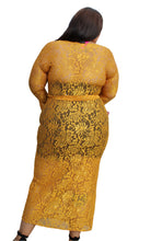 Load image into Gallery viewer, Zellie for She Mustard Yellow Lace Dress XL
