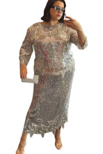 Load image into Gallery viewer, Vintage 80&quot;s Sequin and Beaded Two Piece Skirt Set, Size 1X
