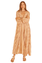 Load image into Gallery viewer, Natalie Martin Cream and Brown Striped Maxi, Size L
