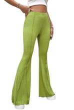 Load image into Gallery viewer, Shein Lime Green Ultra Flare Ribbed Pants, Size 2X
