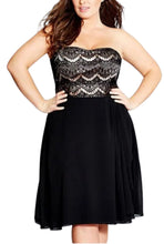 Load image into Gallery viewer, City Chic Strapless Black Lace Dress, Size XL
