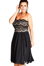 Load image into Gallery viewer, City Chic Strapless Black Lace Dress, Size XL
