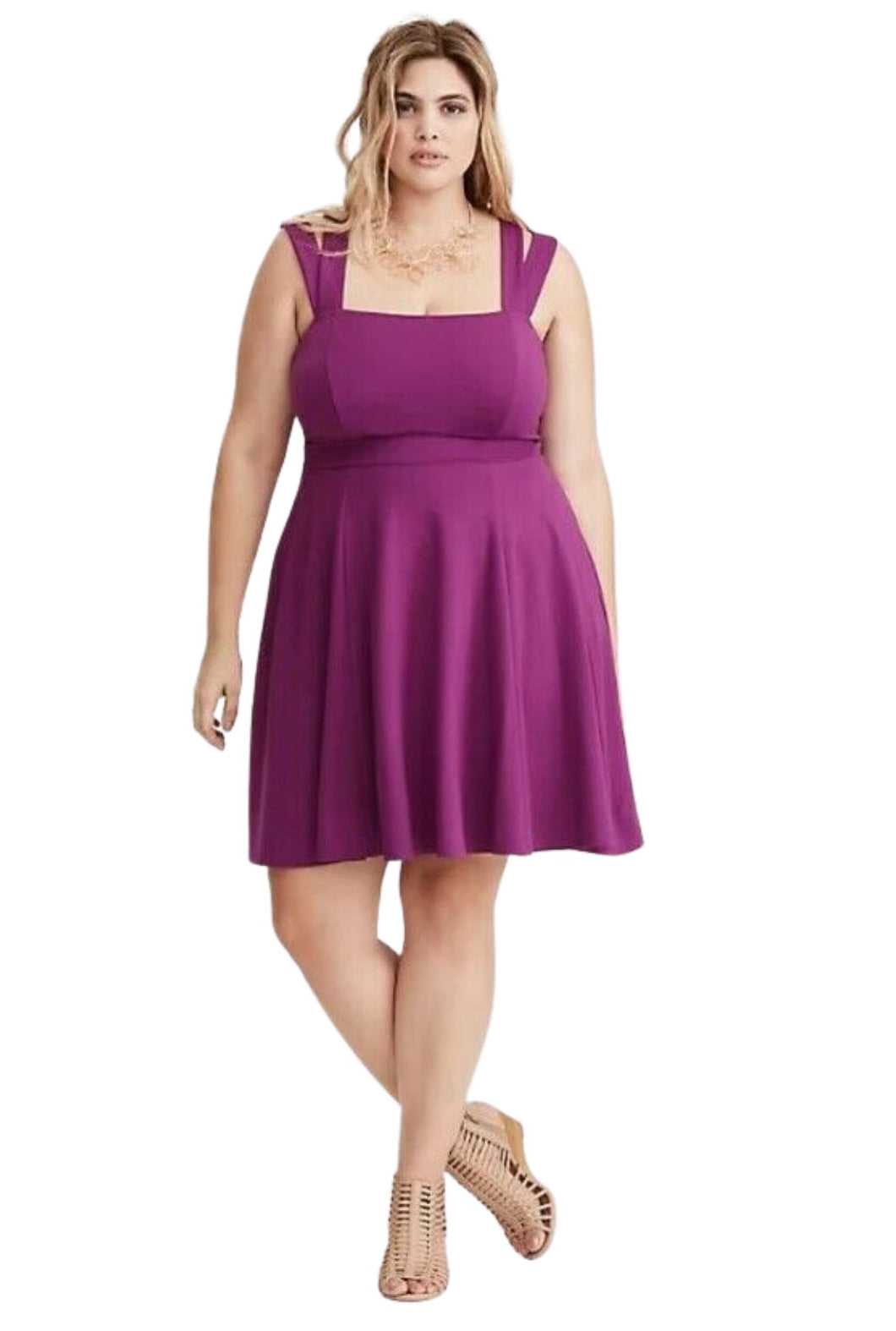 Torrid Purple Double Strap Skater Dress, Size 10