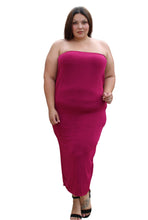 Load image into Gallery viewer, Fashion Nova Magenta Tube Maxi Dress, Size 1X
