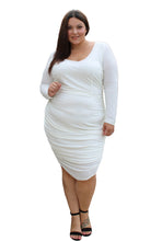 Load image into Gallery viewer, Monif C White Ruched Body Con Dress, Size 2X

