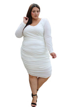 Load image into Gallery viewer, Monif C White Ruched Body Con Dress, Size 2X
