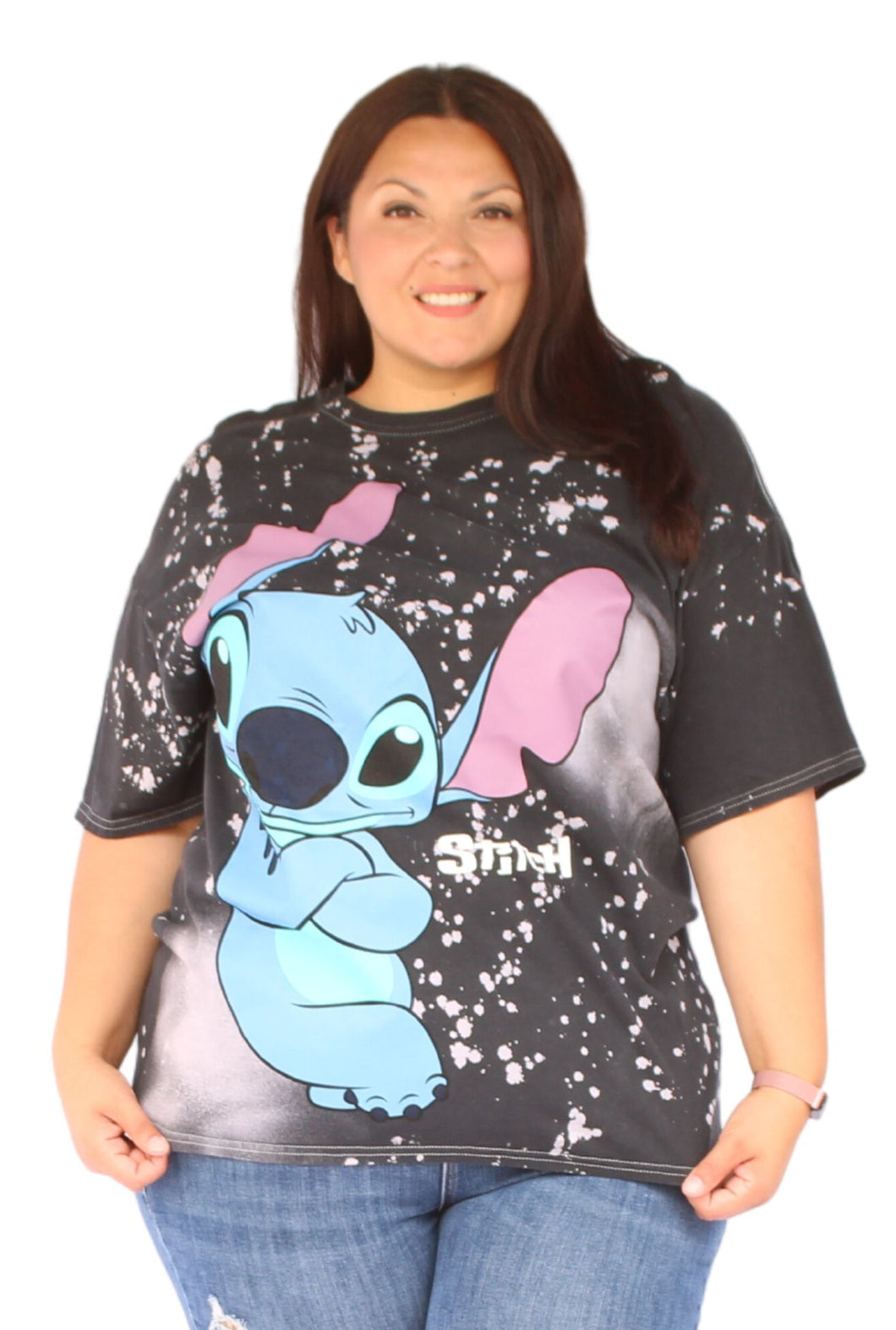 Disney Lilo and Stitch Acid Wash Graphic Tee, Size 2X