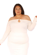 Load image into Gallery viewer, Fashion To Figure Long Sleeve Of the Shoulder White Top, Size 3X

