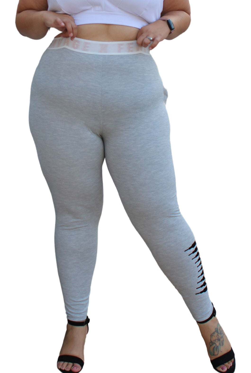 Savage Fenty Grey Logo leggings, Size 3X