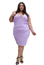Load image into Gallery viewer, Shein Lilac Bodycon Dress with Gold Chain Halter Neck, Size 4XL
