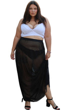 Load image into Gallery viewer, Chub Rub Sheer Black Maxi Skirt, Size 4X/5X
