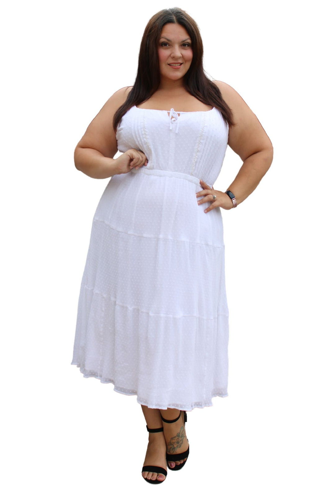 Abercrombie & Fitch White Spaghetti Strap Dress, Size XXL